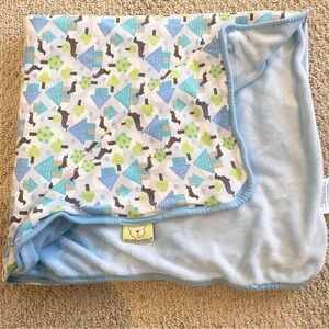 Piccolo Bambino Weiner Dog Houses Baby Blanket Green Blue Security Lovey Boys
